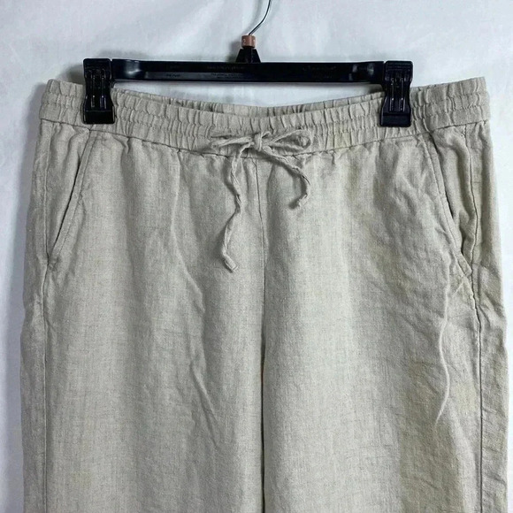 Talbots 100% Linen Wide Leg, Beige Size 8 Coastal, Lagenlook Pants. - Picture 2 of 10